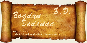 Bogdan Dedinac vizit kartica
